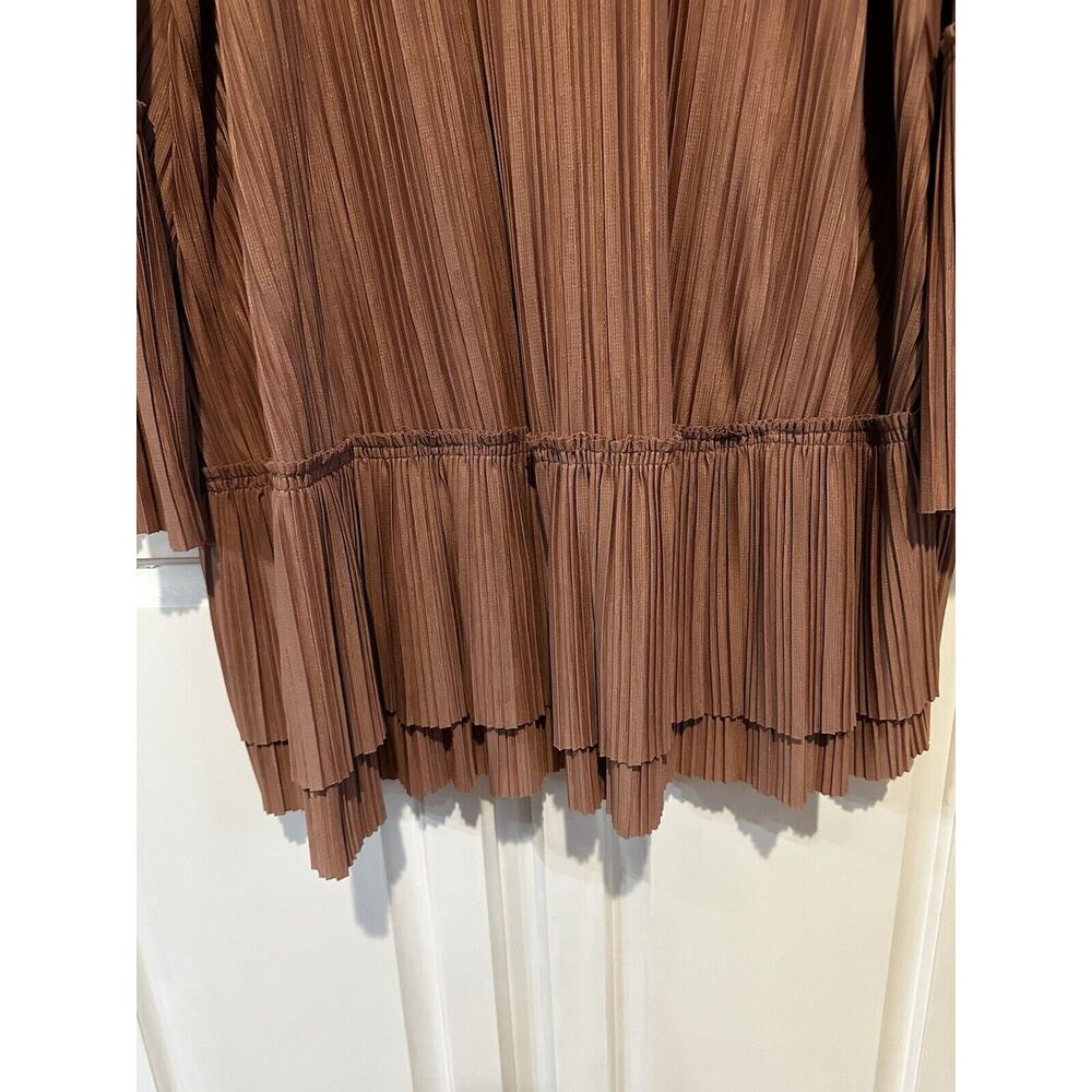 FREE PEOPLE Can't Help It Plisse Mini Dress In Clay Pink Size Large Boho Dreamy - Picture 9 of 15